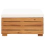 Muebles de jardín 5 pzas y cojines madera acacia blanco crema de vidaXL, Conjuntos de jardín - Ref: Foro24-46681, Precio: 715...