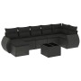 Set aus 8-teiligen Gartensofas und Kissen Kunstrattan schwarz von , Modulare Sofas für den Außenbereich - Ref: Foro24-3221684...