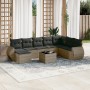 Garden furniture set 9 pieces and gray synthetic rattan cushions by , Modular outdoor sofas - Ref: Foro24-3221769, Price: 623...