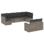 Garden furniture set 9 pieces and gray synthetic rattan cushions by , Modular outdoor sofas - Ref: Foro24-3251757, Price: 638...