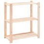 3-tier solid pine wood storage shelf 150 kg by vidaXL, Industrial shelving - Ref: Foro24-286200, Price: 49,50 €, Discount: %