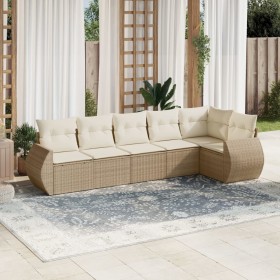 Garden sofa set with 6-piece synthetic rattan beige cushions by , Garden sets - Ref: Foro24-3253725, Price: 528,42 €, Discoun...