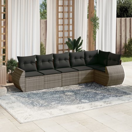 6-teiliges Gartenmöbel-Set und graue synthetische Rattankissen von , Gartensets - Ref: Foro24-3253727, Preis: 418,65 €, Rabat...