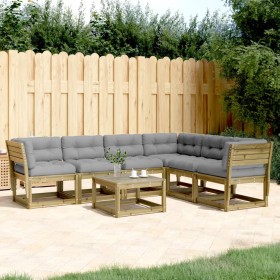 Set Gartensofas 6-teilig mit Kissen aus imprägniertem Kiefernholz von , Gartensets - Ref: Foro24-3217024, Preis: 635,99 €, Ra...