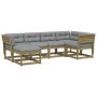 Set Gartensofas 6-teilig mit Kissen aus imprägniertem Kiefernholz von , Gartensets - Ref: Foro24-3217039, Preis: 613,58 €, Ra...