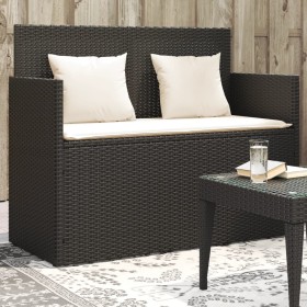 Gartenbank mit Kissen synthetisches Rattan schwarz von , Gartenbänke - Ref: Foro24-365760, Preis: 216,17 €, Rabatt: %