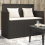 Garden bench with black synthetic rattan cushions by , garden benches - Ref: Foro24-365760, Price: 215,97 €, Discount: %