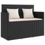 Garden bench with black synthetic rattan cushions by , garden benches - Ref: Foro24-365760, Price: 215,97 €, Discount: %