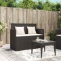 Gartenbank mit Kissen synthetisches Rattan schwarz von , Gartenbänke - Ref: Foro24-365760, Preis: 216,99 €, Rabatt: %