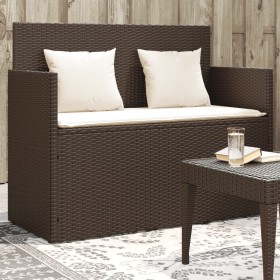 Garden bench with brown synthetic rattan cushions by , garden benches - Ref: Foro24-365762, Price: 204,99 €, Discount: %