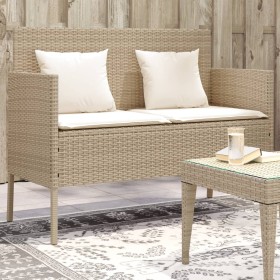 Garden bench with beige synthetic rattan cushions by , garden benches - Ref: Foro24-365774, Price: 176,15 €, Discount: %