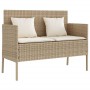 Garden bench with beige synthetic rattan cushions by , garden benches - Ref: Foro24-365774, Price: 176,15 €, Discount: %