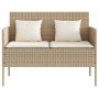 Garden bench with beige synthetic rattan cushions by , garden benches - Ref: Foro24-365774, Price: 176,15 €, Discount: %