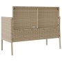 Garden bench with beige synthetic rattan cushions by , garden benches - Ref: Foro24-365774, Price: 176,15 €, Discount: %