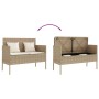 Garden bench with beige synthetic rattan cushions by , garden benches - Ref: Foro24-365774, Price: 176,15 €, Discount: %