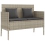 Light gray synthetic rattan bench with cushions by , garden benches - Ref: Foro24-365776, Price: 171,40 €, Discount: %