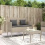 Light gray synthetic rattan bench with cushions by , garden benches - Ref: Foro24-365776, Price: 171,40 €, Discount: %