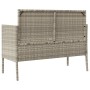 Light gray synthetic rattan bench with cushions by , garden benches - Ref: Foro24-365776, Price: 171,40 €, Discount: %