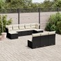 Set de sofás de jardín 10 pzas cojines ratán sintético negro de , Conjuntos de jardín - Ref: Foro24-3250125, Precio: 532,47 €...