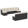 Set de sofás de jardín 10 pzas cojines ratán sintético negro de , Conjuntos de jardín - Ref: Foro24-3250125, Precio: 532,47 €...