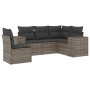 Gartensofa-Set mit Kissen, 5-teilig, graues synthetisches Rattan von , Gartensets - Ref: Foro24-3222569, Preis: 360,88 €, Rab...