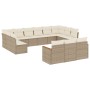 Garden sofa set with cushions 13 pieces beige synthetic rattan by , Garden sets - Ref: Foro24-3258859, Price: 953,24 €, Disco...