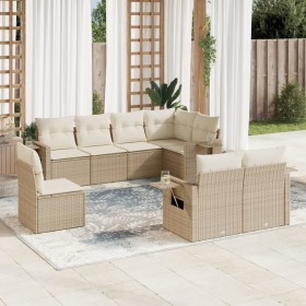 Gartensofa-Set mit beigen Kissen 8 Stück PE-Rattan von , Gartensets - Ref: Foro24-3252775, Preis: 668,99 €, Rabatt: %