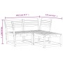 Gartensofa-Set 3-teilig aus massivem weißem Kiefernholz von , Gartensets - Ref: Foro24-3216986, Preis: 265,33 €, Rabatt: %