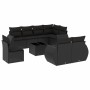 8-teiliges Gartensofa-Set und schwarze synthetische Rattankissen von , Modulare Sofas für den Außenbereich - Ref: Foro24-3221...