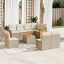 Set de sofás de jardín 9 pzas con cojines ratán sintético beige de , Conjuntos de jardín - Ref: Foro24-3260133, Precio: 699,0...