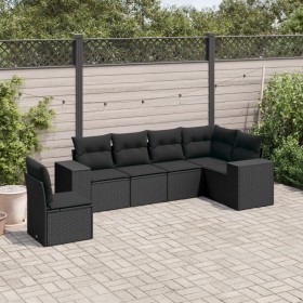 6-piece garden sofa set and black synthetic rattan cushions by , Garden sets - Ref: Foro24-3222624, Price: 449,56 €, Discount: %