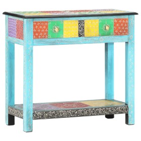 Hand-painted solid mango wood console table 80x35x75 cm by vidaXL, Side tables - Ref: Foro24-286160, Price: 189,66 €, Discoun...