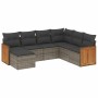 7-teiliges Gartensofa-Set mit grauen PE-Rattan-Kissen von , Gartensets - Ref: Foro24-3260289, Preis: 466,90 €, Rabatt: %