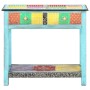 Hand-painted solid mango wood console table 80x35x75 cm by vidaXL, Side tables - Ref: Foro24-286160, Price: 189,66 €, Discoun...