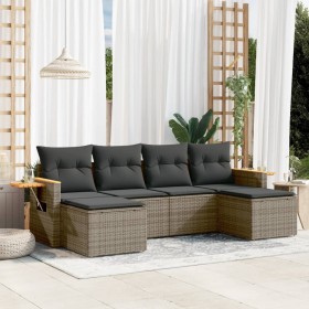 6-piece garden furniture set and gray synthetic rattan cushions by , Garden sets - Ref: Foro24-3259463, Price: 395,79 €, Disc...