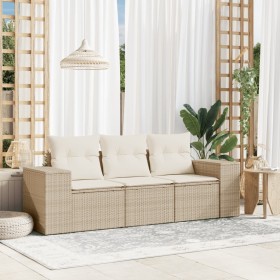 Garden sofa set with beige cushions 3 pieces PE rattan by , Garden sets - Ref: Foro24-3254595, Price: 295,13 €, Discount: %