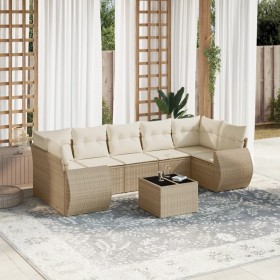 Gartensofa-Set mit beigen Kissen 8 Stück PE-Rattan von , Gartensets - Ref: Foro24-3253475, Preis: 611,44 €, Rabatt: %