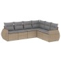 Gartensofa-Set mit Kissen, 6-teilig, beiges synthetisches Rattan von , Gartensets - Ref: Foro24-3253746, Preis: 462,43 €, Rab...