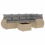 Gartensofa-Set mit Kissen, 6-teilig, beiges synthetisches Rattan von , Gartensets - Ref: Foro24-3253676, Preis: 480,87 €, Rab...