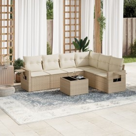 7-teiliges Gartensofa-Set und beigefarbene synthetische Rattankissen von , Gartensets - Ref: Foro24-3252555, Preis: 577,99 €,...