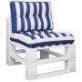 Cushions for pallet sofa 2 pieces blue and white striped fabric by , Cushions for chairs and sofas - Ref: Foro24-360660, Pric...