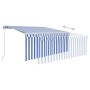 Toldo retráctil manual con persiana y LED azul y blanco 3x2,5 m de , Toldos - Ref: Foro24-3069261, Precio: 294,38 €, Descuent...