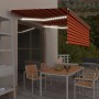 Toldo retráctil manual con persiana y LED naranja y marrón 4x3m de , Toldos - Ref: Foro24-3069305, Precio: 406,49 €, Descuent...