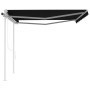 Automatic retractable awning with anthracite gray poles 4.5x3.5 m by , Awnings - Ref: Foro24-3070049, Price: 622,19 €, Discou...