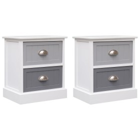 Nightstands 2 units gray Paulownia wood 38x28x45cm by vidaXL, Nightstands - Ref: Foro24-284053, Price: 115,89 €, Discount: %