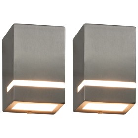 Outdoor wall lamps 2 pcs 35 W silver semicircular by , Outdoor lighting - Ref: Foro24-45650, Price: 26,99 €, Discount: %