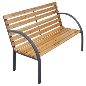 Solid fir wood garden bench 112 cm by , garden benches - Ref: Foro24-319573, Price: 83,68 €, Discount: %