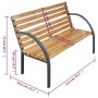 Solid fir wood garden bench 112 cm by , garden benches - Ref: Foro24-319573, Price: 83,59 €, Discount: %