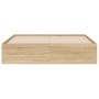 Cama con cajones madera ingeniería roble Sonoma 140x200 cm de , Camas y somieres - Ref: Foro24-3207275, Precio: 194,04 €, Des...