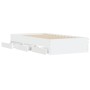 White engineered wood bed with drawers 90x200 cm by , Beds and slatted bases - Ref: Foro24-3207294, Price: 136,25 €, Discount: %